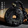 Collar con colgante de obsidiana con ojo de arcoíris y hebilla de seguridad de piedra colorida del año del zodíaco, colgante de dios guardián al por mayor
