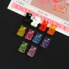 Urso Colorido de Gelatina Pequenos Acessórios Resina Artesanal DIY Cola de Creme Capa de Celular Ímã de Geladeira Fivela de Sapato Acessórios de Cabelo