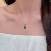 Corrente para Clavícula Super Brilhante com Corte Flor de Gelo, Joia com Pingente de Zircônia Gota d'Água Brilhante, Elegante e de Alta Qualidade