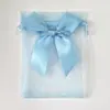 Saco de organza com cordão atacado saco de gaze perolado com laço saco para doces de casamento saco para embalagem de presente de joias saco para sabonete flor seca