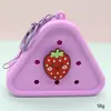 Bolsa de Silicone com Furo Estilo Desenho Animado Mini Carteira de Moedas Bolsa de Cosméticos DIY Bolsa para Fones de Ouvido Pingente de Chaveiro Presente