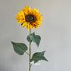 Girasol de Tallo Único Flor Artificial Decoración del Hogar Accesorio para Fotos Flor de Seda Girasol Arreglo de Escena Exterior Flor Artificial