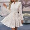 Estación Independiente de Amazon Exportación Falda Negra 2024 Otoño Nuevo Europeo y Americano Jacquard Manga Larga Vestido Transfronterizo