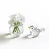 Zibo Vidro Nicho Moda Buquê de Pássaro Arranjo de Flores Enfeites de Vidro Buquê de Flores Eternas Presente Decoração de Mesa