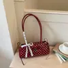 2026 Bolso Nuevo de Lunares con Lazo para Debajo del Brazo para Mujer, Bolso de Hombro de Alta Gama Estilo Coreano, Bolso de Mano Versátil de Moda para el Día a Día