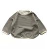 Roupas femininas de primavera e outono, moletom para bebês, estilo ocidental, personalidade infantil, moderno, estilo coreano Mori, retrô, listrado, moda urbana