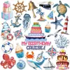 Pegatina magnética para coche con diseño de crucero náutico, pegatina decorativa de dibujos animados para fiesta, pegatina de crucero oceánico, pegatina para nevera, puerta de escotilla