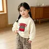 Conjunto de Moletom Primavera e Outono Unissex Infantil Gola Redonda Manga Longa Estampa de Leopardo Calça Esportiva Conjunto de Duas Peças Infantil Conjunto Estiloso para Meninas