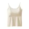 Camisola Sin Costuras de Seda Helada con Tirantes Finos, Hermoso Diseño de Espalda, Top Interior Talla Grande con Copas Integradas para Cubrir los Lados del Pecho y Realzar el Busto