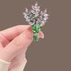 Broche Lavanda Roxo Feminino de Alta Qualidade Cravejado de Diamantes Elegante Moda Buquê de Cristal Corsage Acessórios Fixos Pins Exquisitos