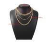 Collar de Cadena Dorada Gruesa Multicapa de Moda Europea y Americana para Mujer, Collar Personalizado Plateado Estilo Punk Hip-Hop Joyería, Geométrico Moderno
