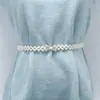 Cadena de cintura de perlas para mujer, decoración de cintura elástica con diamantes de perla grande y falda, cinturón fino con cuentas, cinturón elástico para mujer