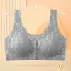 Ropa interior sin broches frontales para madres de mediana edad y mayores Sujetador fino sin encaje Chaleco de lactancia para mujer Pecho