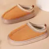 Pantuflas de algodón, tamaño extragrande para mercados internacionales, estilo invierno, ligeras y cálidas, adecuadas para uso en interiores, diseño de media pantufla, suela gruesa, pantuflas de algodón afelpado