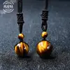 Pingente de Obsidiana Natural Pedra Olho de Tigre Colar de Contas da Sorte Colar de Cristal Colar de Contas Quente de Vendas Transfronteiriças Atacado