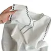 [En Stock] Pijama sin Mangas de Bloques de Color Sencillos Bordados Estilo Coreano para Mujer, Shorts Nuevos de Verano, Conjunto de Ropa para Casa para Usar como Exterior