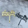 Novo Cartão de Acrílico de Camada Única para Bolo Feliz Aniversário Letras Feliz Aniversário Decoração de Bolo para Assar