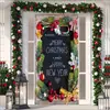 Cubierta de Puerta de Tela Elástica Cubierta de Puerta de Navidad Alegre Transfronteriza Tapiz Fondo de Tela de Regalo de Papá Noel para Fiesta Festiva