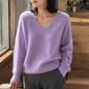 Suéter de lã escovada com gola redonda estilo casual feminino outono inverno novo macio solto cor sólida gola alta suéter base de tricô feminino