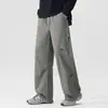 Calça Casual Larga e Curva Estilo Americano Tendência Outono Masculina Calças Longas Casuais Soltas e com Caimento Masculina