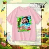 Camiseta Infantil de Manga Curta My World Steve para Meninos e Meninas, Verão, Algodão Puro, Desenho Animado, Estilosa, Casual, Manga Meia