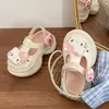 Zapatos de Agujeros de Celebridad de Internet de Dibujos Animados para Mujer Verano Ropa Exterior Moda DIY Gato Suela Gruesa Antideslizante Playa Sandalias de Enfermera para Mujer