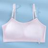 Ropa interior ligera anti-corrimiento con copa triangular fija para niña, chaleco de malla de desarrollo, sujetador de hombro ajustable para estudiantes de secundaria