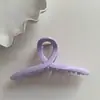 Pinza de Agarre para Cabello con Lazo Suave y Fresco, Temperamento Dulce, Moda, Morado Cremoso, Pinza de Tiburón, Disco para el Cabello, Parte Posterior de la Cabeza, Media Recogida