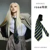 Corbata Rayada Color Café de Alta Inteligencia Estilo Coreano Otoño e Invierno Bufanda Casual Melard Cinturón Versátil Accesorio de Cintura para Mujer
