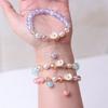 Pulsera de cristal de fresa al por mayor de fábrica, pulsera de cristal de orquídea, pulsera de mariposa de cristal de colores con perlas, regalo al por mayor