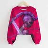 K-Pop Novo Moletom Pulôver de Gola Redonda Ultracurto para Meninas Primavera e Outono Kawaii Infantil Top de Mangas Compridas Fornecimento