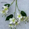 Filme de simulação pequena jasmim 3 cabeças Hemerocallis lírio layout de auditório de casamento adereços fileira de flores decoração adereços de fotografia hidratante