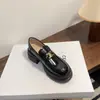 Versión de piel~ Mocasines de plataforma alta para mujer, estilo británico, zapatos de piel auténtica slip-on con tacón grueso Arco del Triunfo