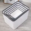 Nueva Cesta de Almacenamiento de Plástico Calado Rústico al por Mayor Almacenamiento de Escritorio Caja de Almacenamiento de Bocadillos de Cocina Cesta de Baño para Baño