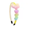Diadema de Colores Nuevos Personalizados Transfronterizos Corazón Estrella Arcoíris Degradado Diadema de Corazón Melocotón Accesorios para el Cabello de Fiesta Infantil Pasador