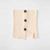 Bufanda de lana tejida retro coreana cálida con botones, moda para mujer, versátil, con abertura en el cuello, protección contra el frío