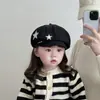 Sombreros para Niños Otoño e Invierno Pana Cálidos Octagonales para Hombres y Mujeres Bebé Estilo Coreano Retro Gorras de Periódico Gorras de Moda
