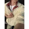 Chaqueta a Cuadros Color Block Estilo Hong Kong Nueva Primavera/Verano 2025 Abrigo para Hombre Juventud Holgada Color Sólido Cortavientos
