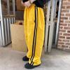 Pantalones deportivos retro de rayas estilo americano para hombre y mujer, pantalones de secado rápido, verano, delgados, holgados, de pierna ancha, casuales, para jazz, danza callejera