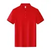 Playeras tipo polo de algodón puro con logo personalizado, texto impreso, diseños bordados, ropa de trabajo de manga corta para grupos corporativos