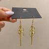 Novos Brincos de Franja Geométricos Torcidos com Agulha de Prata S925 para Mulheres Estilo Coreano Estilo Frio Elegante Alto Padrão Luxo Leve Tendência