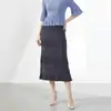 Venda Direta da Fábrica Atacado de Roupas Femininas Saias de Alta Qualidade com Cintura Elástica, Caimento Solto, Efeito Emagrecedor, Saias que Moldam o Quadril, Saias Elegantes Estilo Issey Miyake