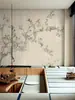 Papel tapiz Beige Bosque Casual Papel tapiz Verde Estilo Campestre Americano Pared de Fondo de TV para Sala de Estar Revestimiento de Pared para Mesita de Noche de Dormitorio