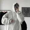 Sudadera con capucha de color liso para hombre, estilo coreano, de moda, de primavera y otoño, con forro polar combinado, estilo Hong Kong, holgada, de manga larga.