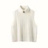 Chaleco de punto de cuello alto para mujer, nuevo estilo de otoño e invierno, top base de cachemira para capas
