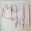 Secreto Comercial Extranjero Estilo Fiesta Europeo y Americano Verano Mujer Encaje Correa Trasera Hermosa Camisón de Dos Piezas Seda de Hielo Camisón con Pedrería