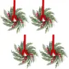 Guirlanda de Pinhas Amazon Norfolk Videira de Natal Arranjo de Frutas Vermelhas de Natal Decorações Pastorais Pequena Guirlanda