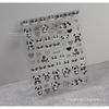Adesivos de unha populares finos transparentes preto e branco laço letras grandes estilo chinês panda tinta bambu adesivos de unha decoração