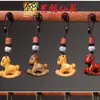 Accesorios de Madera Maciza Tallada de Caballo del Zodiaco Volador Cadena para Teléfono Móvil Colgante Yiming Xianyuan Llavero Creativo de Caballo de Sándalo