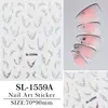 Adesivos Metálicos Fluido para Unhas Francesas 5D Embossados Tridimensionais Metal Líquido Francesa DIY Adesivos de Unha Modelo Sl